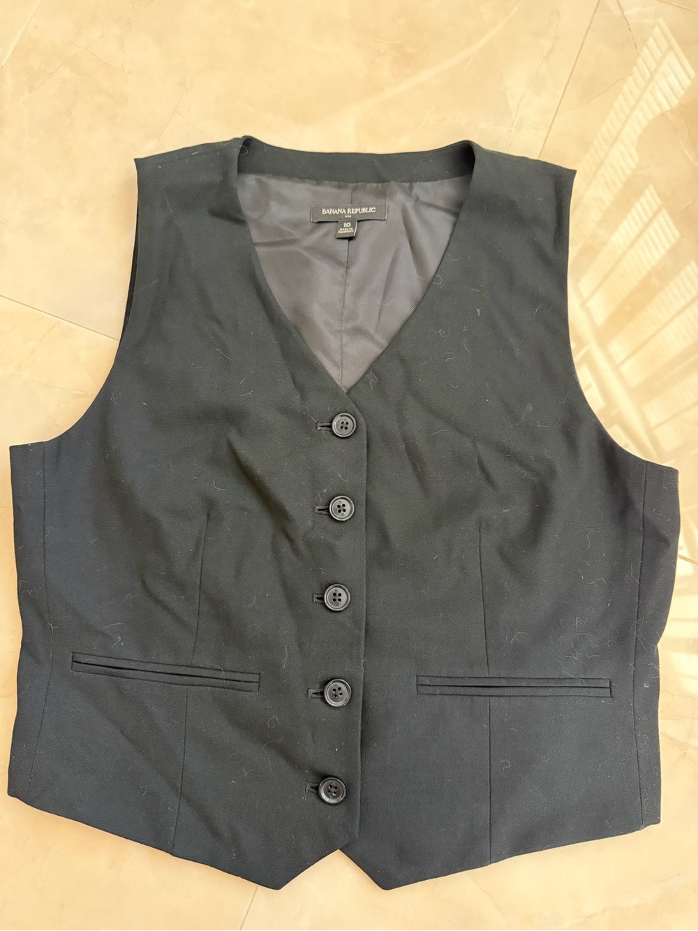 black tailored vest Banana Republic